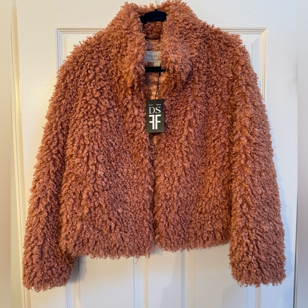 NWT Donna Salyers Fabulous Furs Primrose Faux Fur Jacket Size Medium